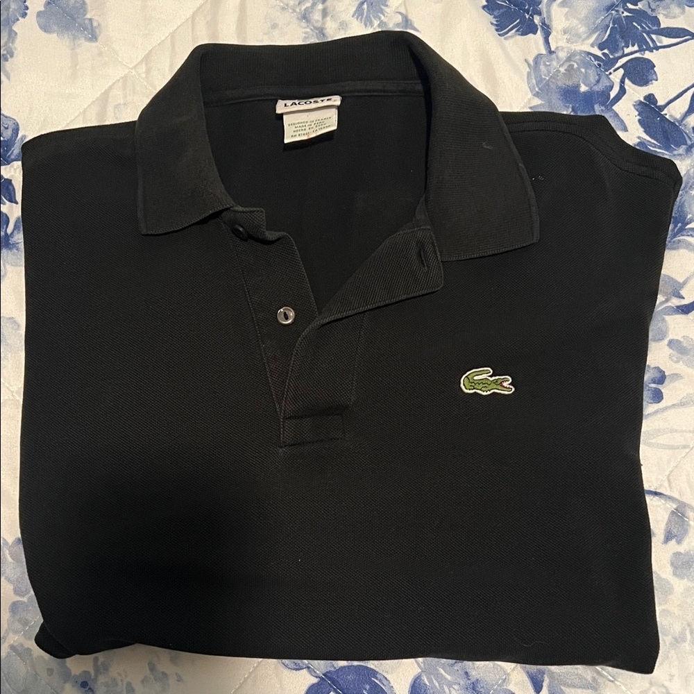 Lacoste men’s short sleeve Black Polo Shirt size 6 or L
